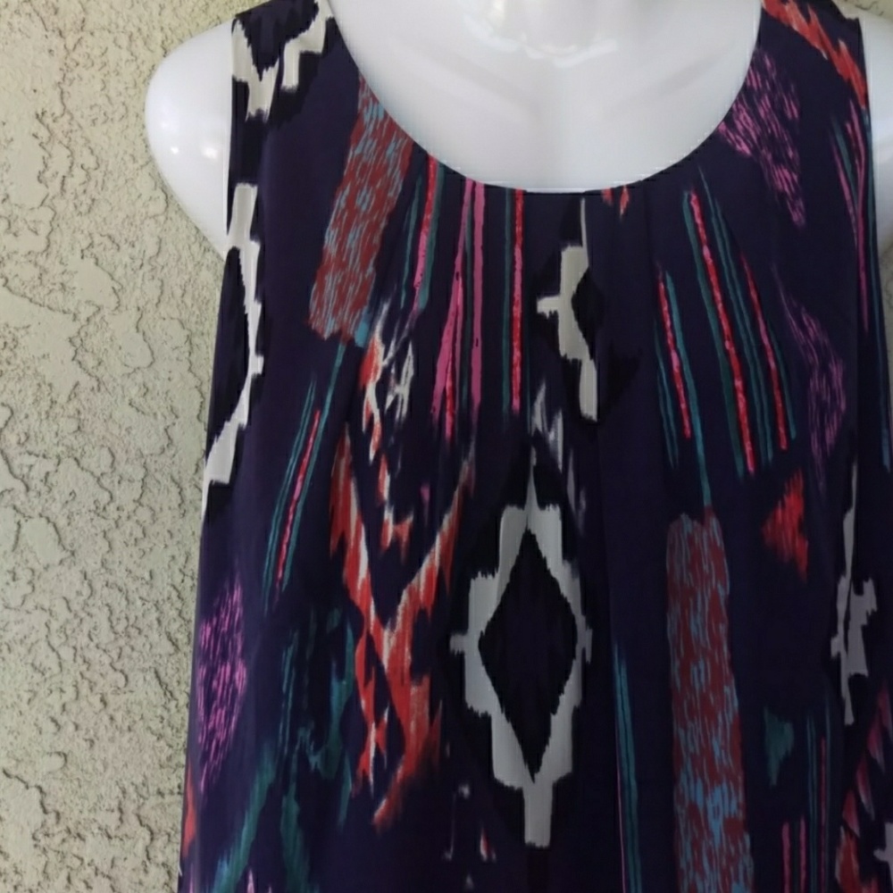 Love 21 abstract colorful sleeveless keyhole dress - Picture 4 of 6